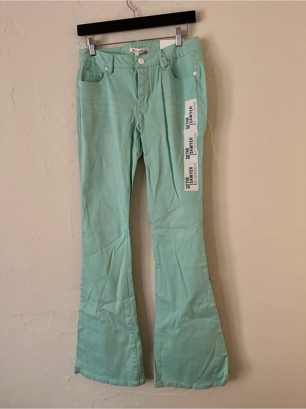 NWT BCBGeneration Womens The Sawyer My Boyfriend Light Mint Vintage Flare Jeans - Picture 2 of 11